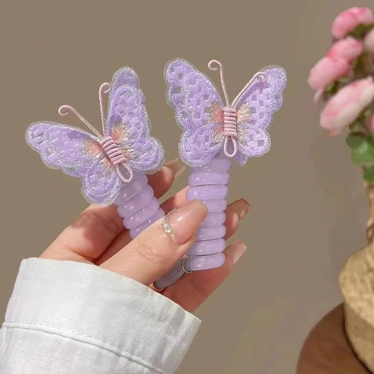 Kids' Embroidered Butterfly Hair Ring(1 x Hair Ring)