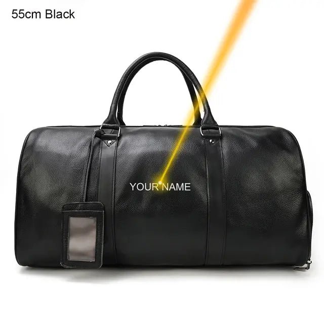 Genuine Leather Travel Bag: Sophisticated & Functional.