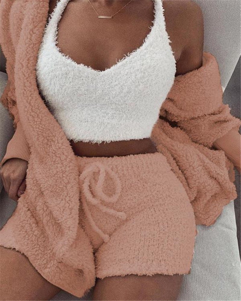 3 - Piece Women’s Pajama Set – Crop Top & Shorts | VISM Australia Family Store