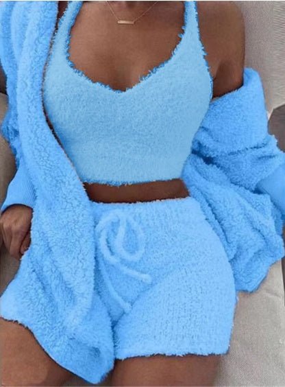 3 - Piece Women’s Pajama Set – Crop Top & Shorts | VISM Australia Family Store