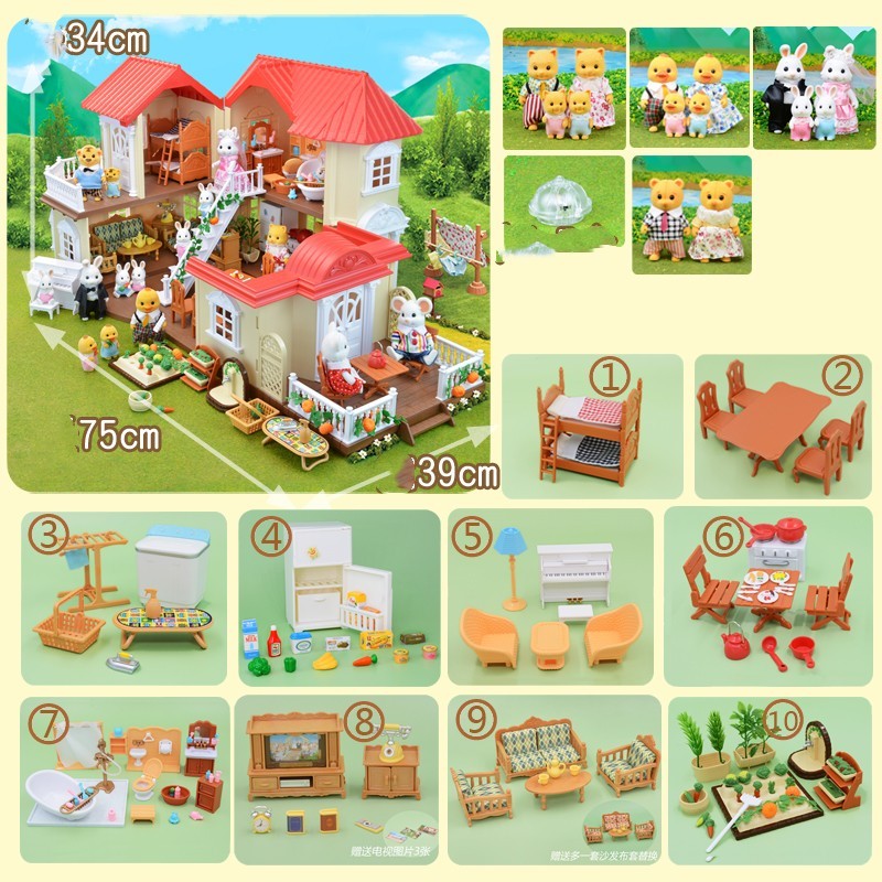 Forest Light Big House Doll Villa Playset - VISM
