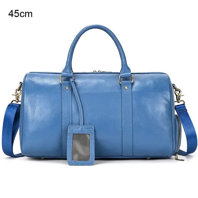Genuine Leather Travel Bag: Sophisticated & Functional.
