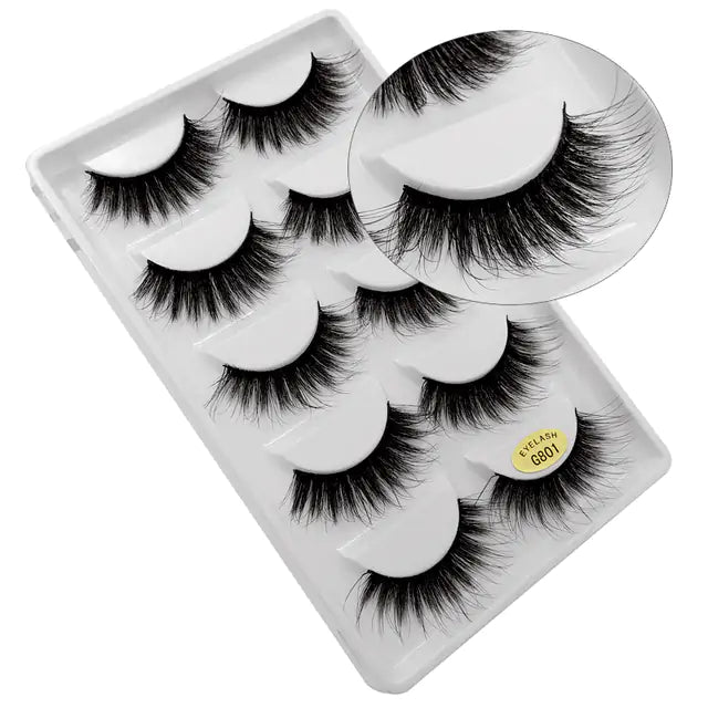 5 Pairs of 3D Mink Eyelashes