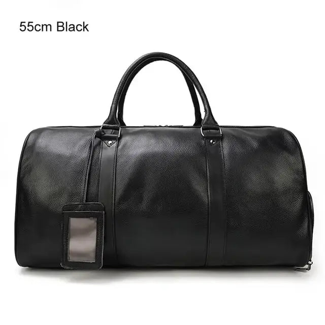 Genuine Leather Travel Bag: Sophisticated & Functional.