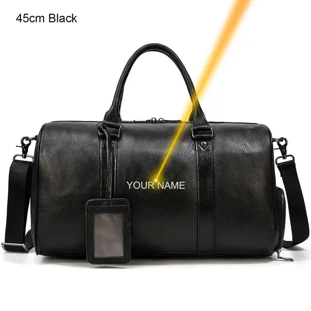 Genuine Leather Travel Bag: Sophisticated & Functional.