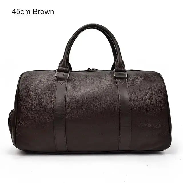 Genuine Leather Travel Bag: Sophisticated & Functional.