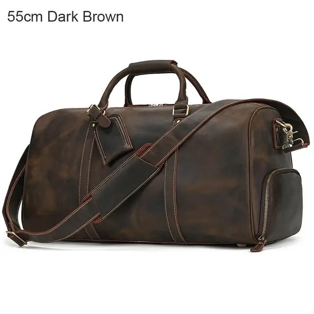 Genuine Leather Travel Bag: Sophisticated & Functional.