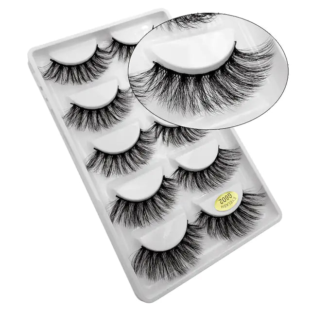 5 Pairs of 3D Mink Eyelashes