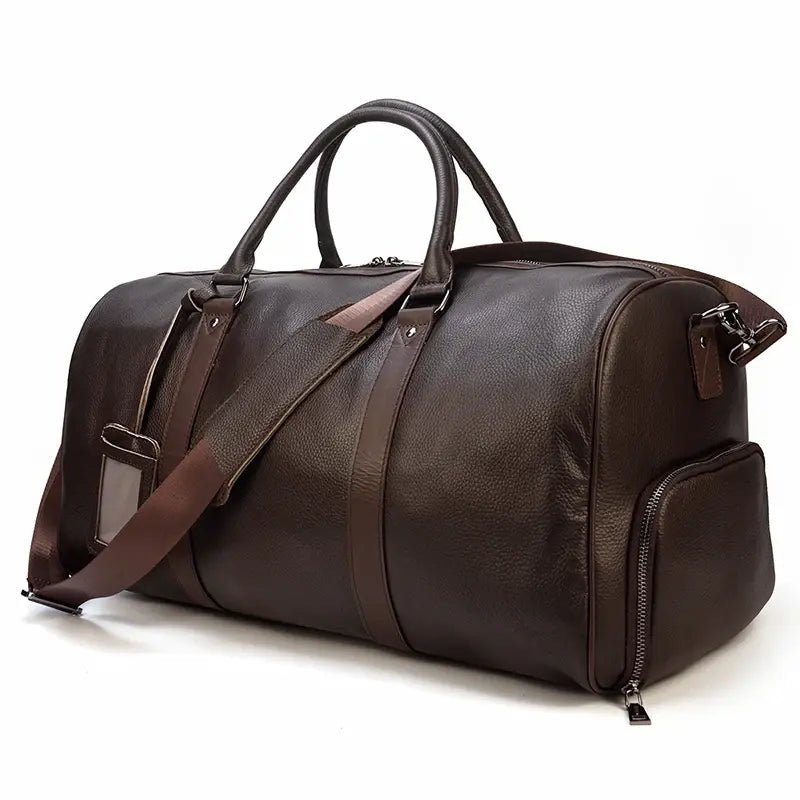 Genuine Leather Travel Bag: Sophisticated & Functional.