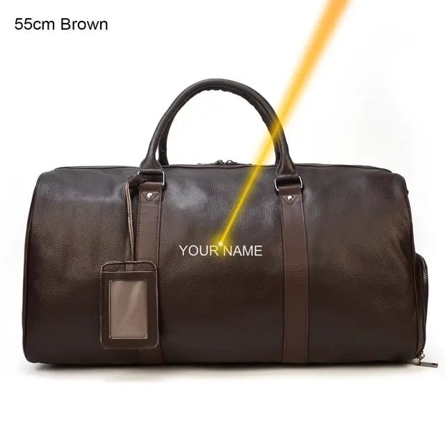 Genuine Leather Travel Bag: Sophisticated & Functional.