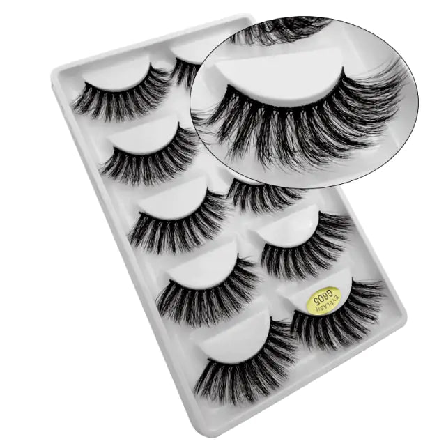 5 Pairs of 3D Mink Eyelashes
