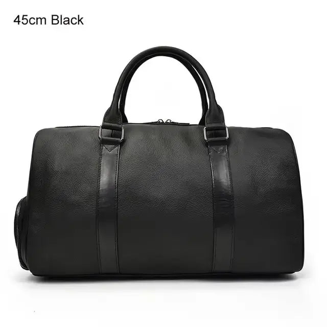 Genuine Leather Travel Bag: Sophisticated & Functional.