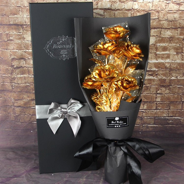 Imitation Gold Foil Rose Bouquet | VISM Australia Family Store