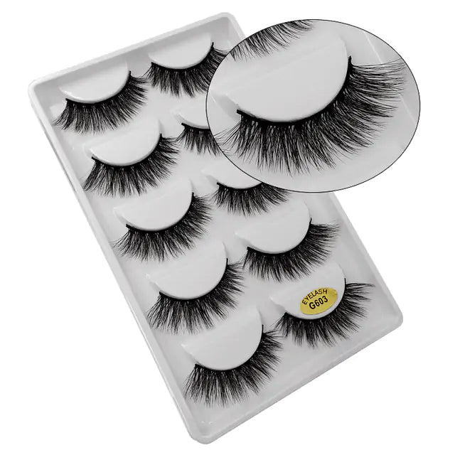 5 Pairs of 3D Mink Eyelashes