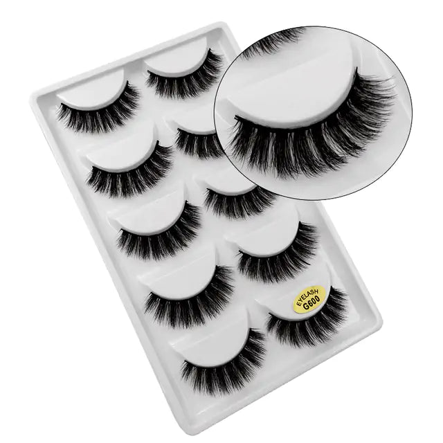 5 Pairs of 3D Mink Eyelashes