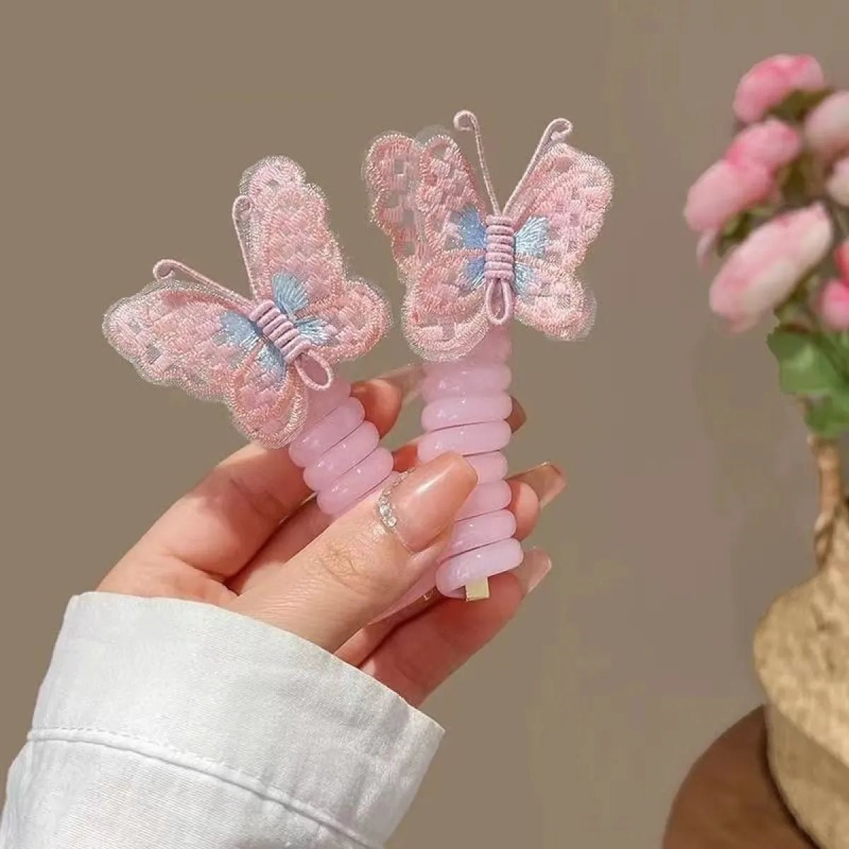 Kids' Embroidered Butterfly Hair Ring(1 x Hair Ring)