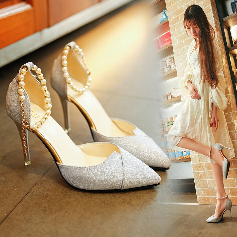 Women’s Pearl Beaded Party Heels | VISM Australia Family Store