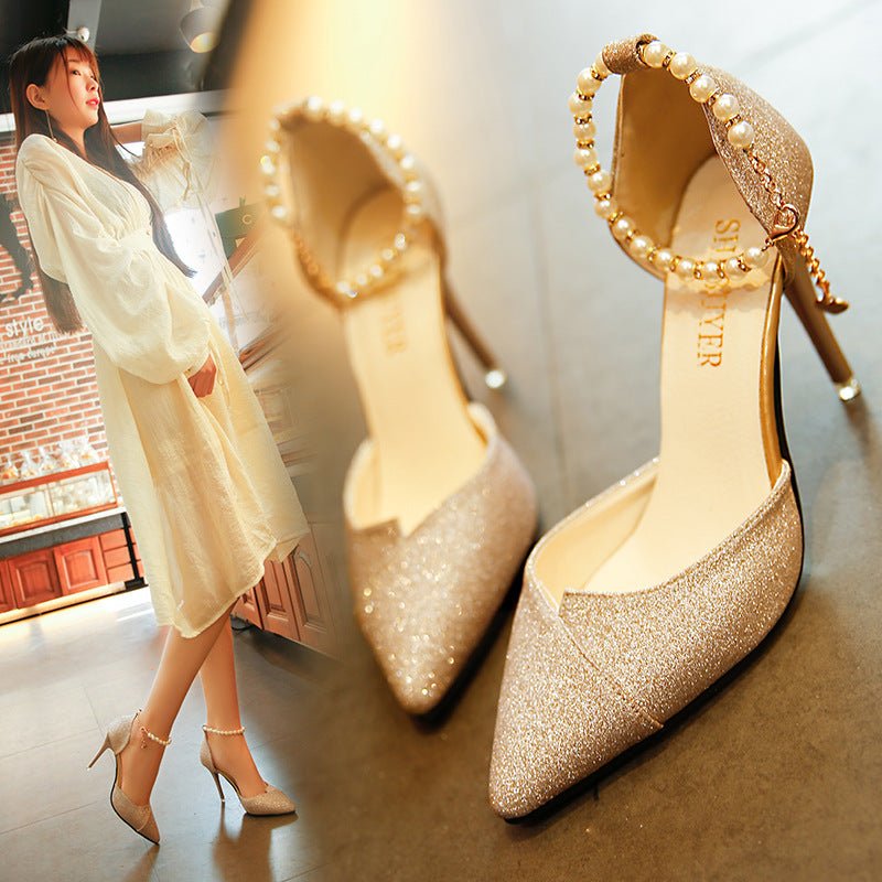 Women’s Pearl Beaded Party Heels | VISM Australia Family Store