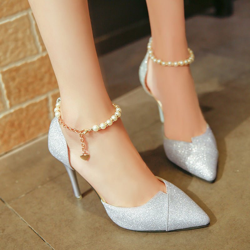 Women’s Pearl Beaded Party Heels | VISM Australia Family Store