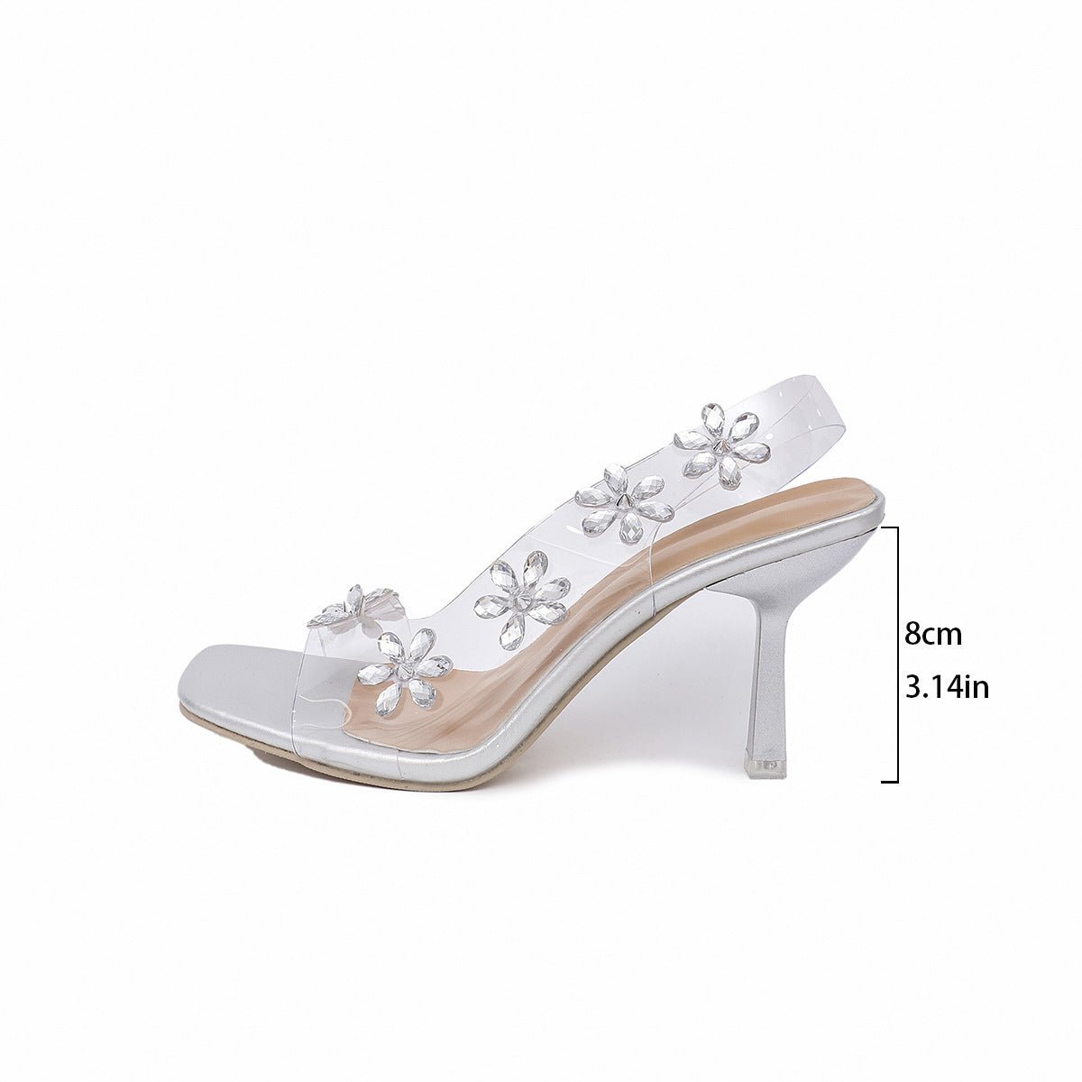 Women’s Transparent Rhinestone Heeled Sandals | VISM Australia Family Store