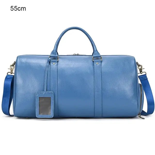 Genuine Leather Travel Bag: Sophisticated & Functional.
