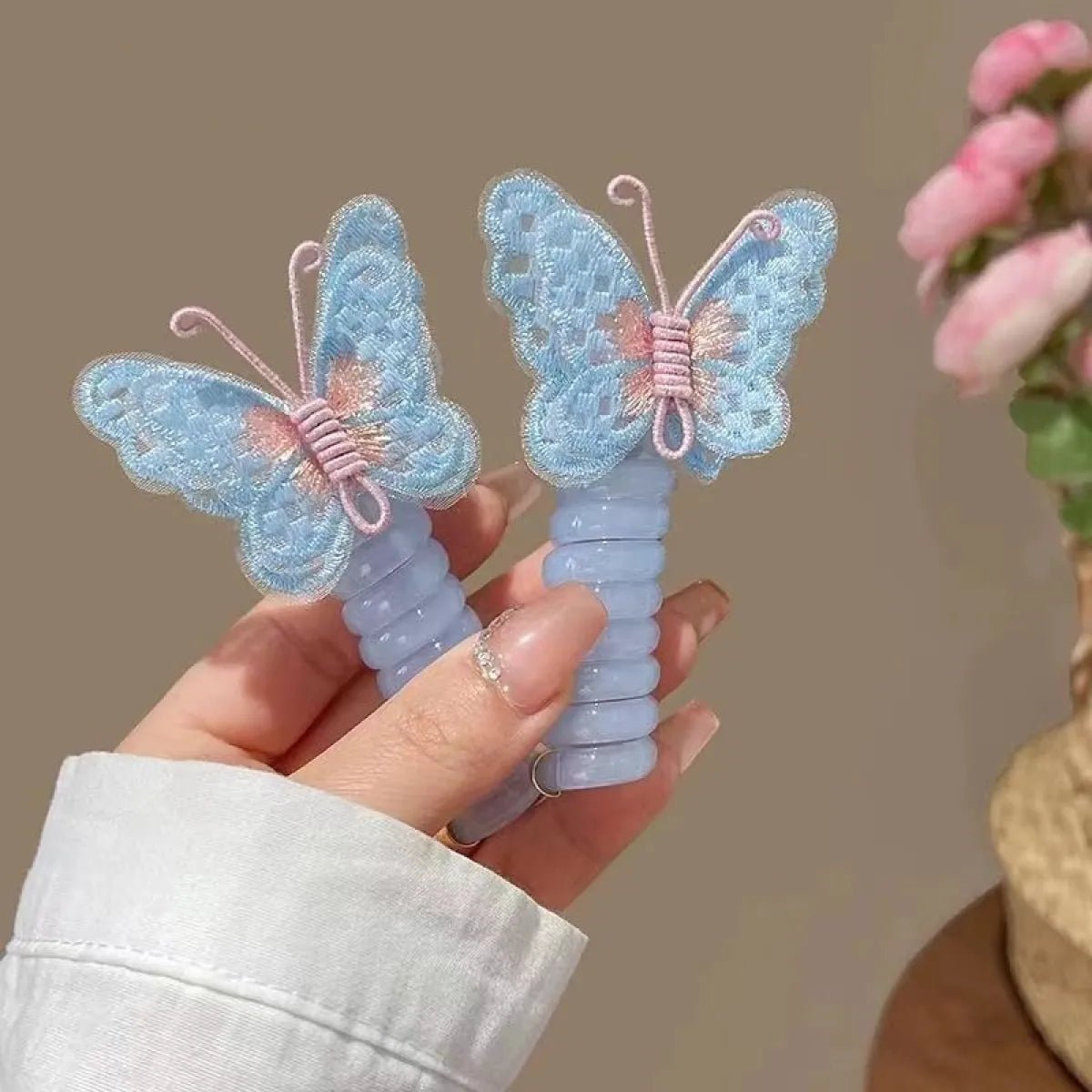 Kids' Embroidered Butterfly Hair Ring(1 x Hair Ring)