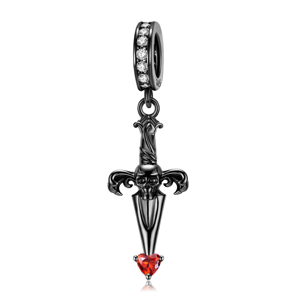 925 Silver Black Gold Cross Sword Pendant