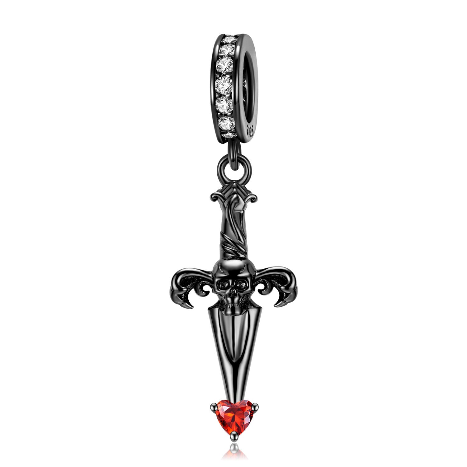 925 Silver Black Gold Cross Sword Pendant