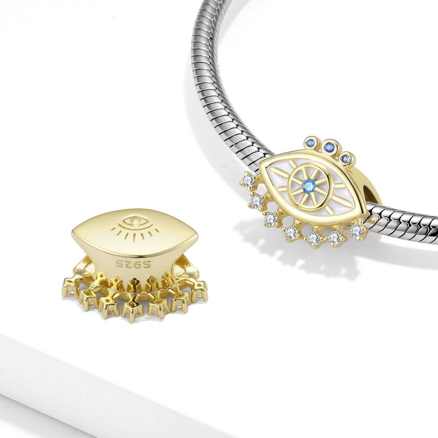 925 Silver Zircon Eyelash Bead – DIY Necklace & Bracelet.