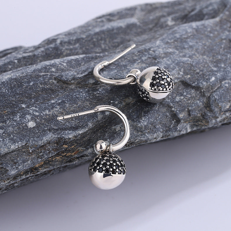 925 Silver Wishing Ball Zircon Earrings