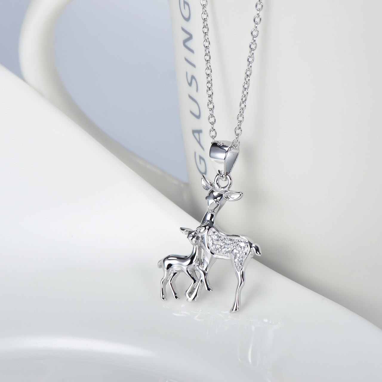 925 Silver Fawn Pendant Necklace