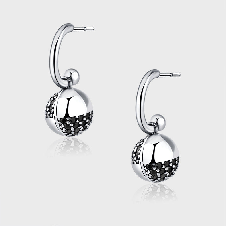 925 Silver Wishing Ball Zircon Earrings