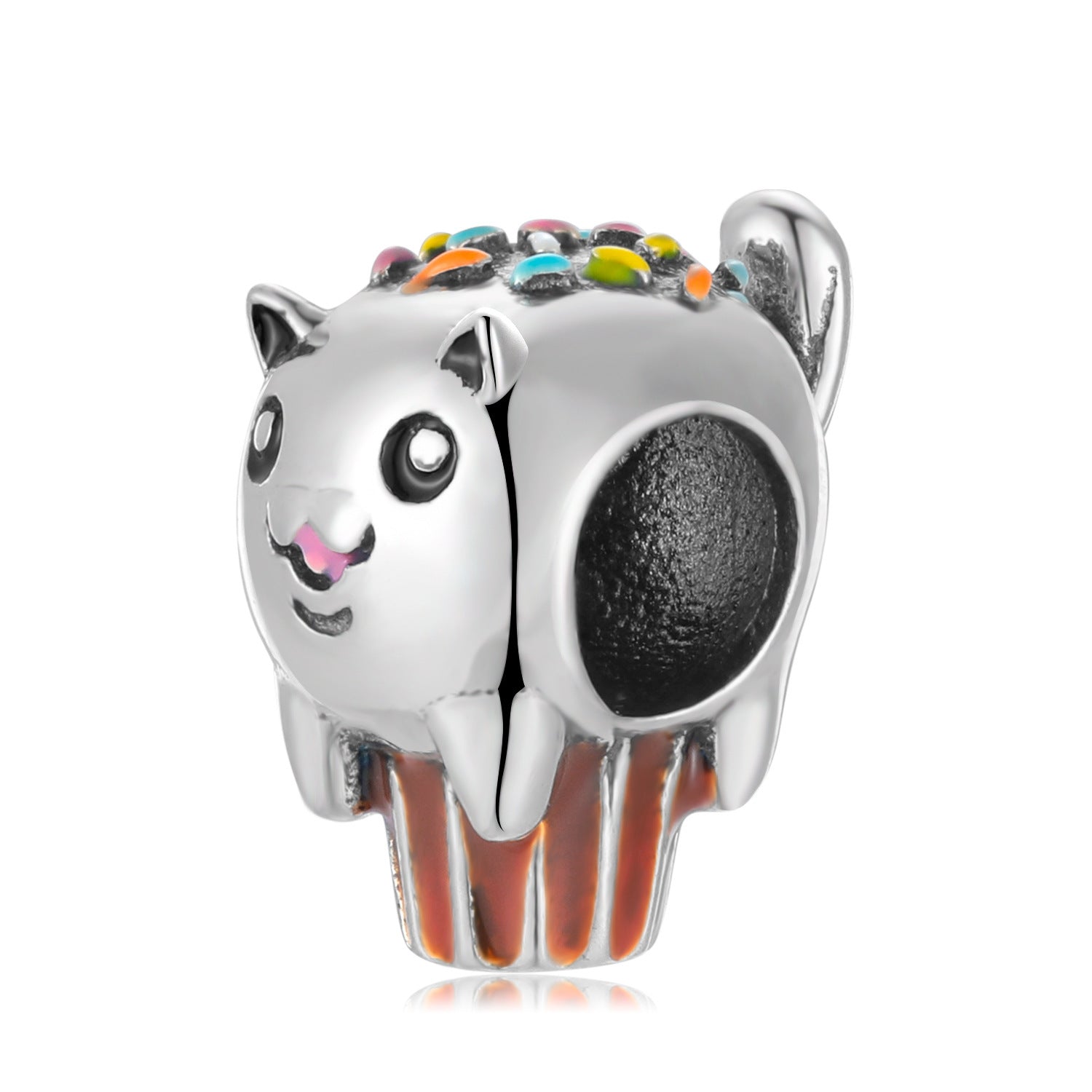 925 Silver Cat Cake Bead Charm – DIY Bracelet & Necklace Accessory