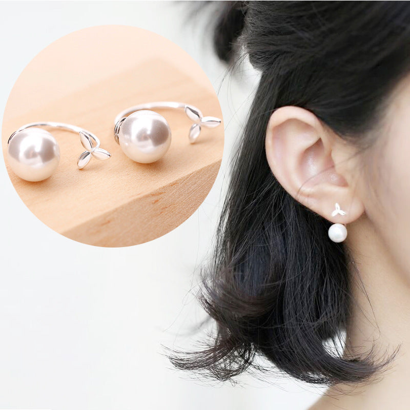 925 Silver Grass-Shape Fashion Earstuds