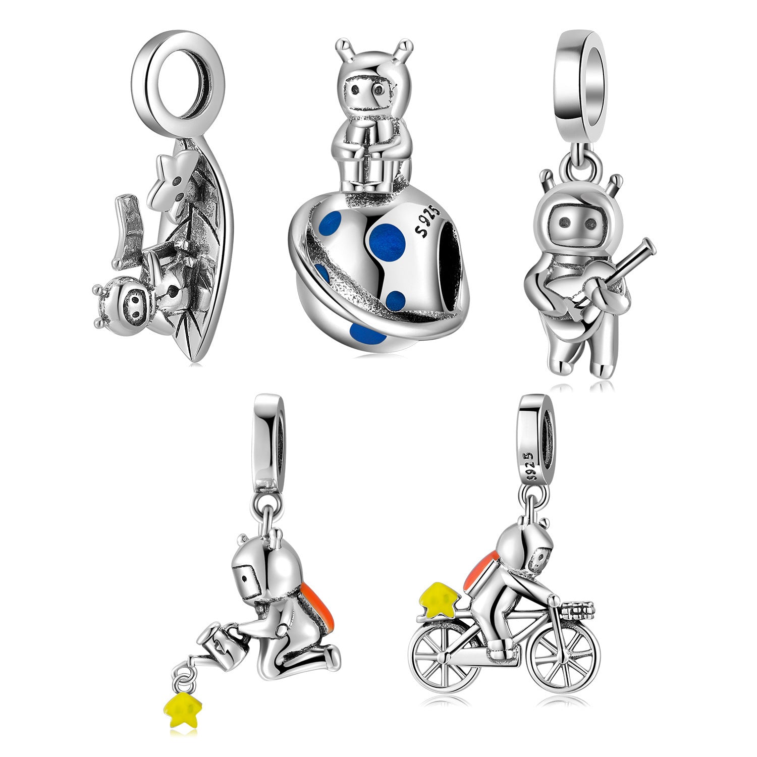 925 Silver Kids Astronaut Bead Charm