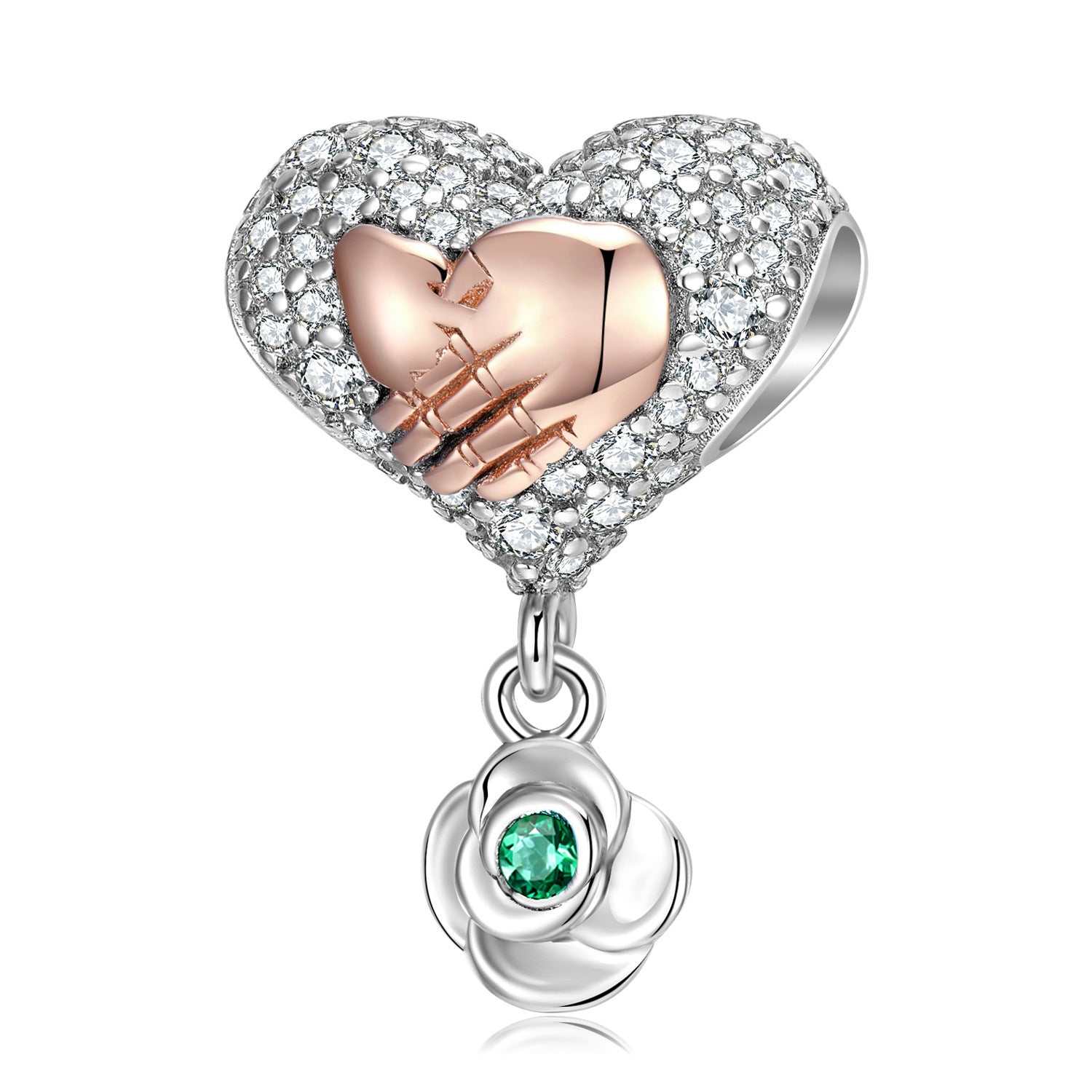 925 Silver Mother & Child Hand Bead.