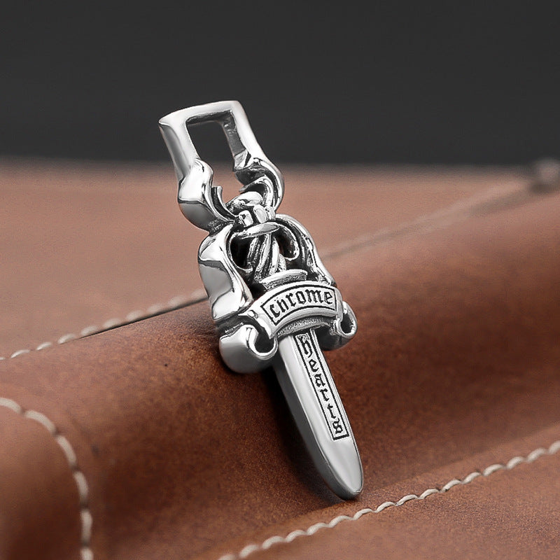 925 Silver Thai Old Sword Cross Pendant.