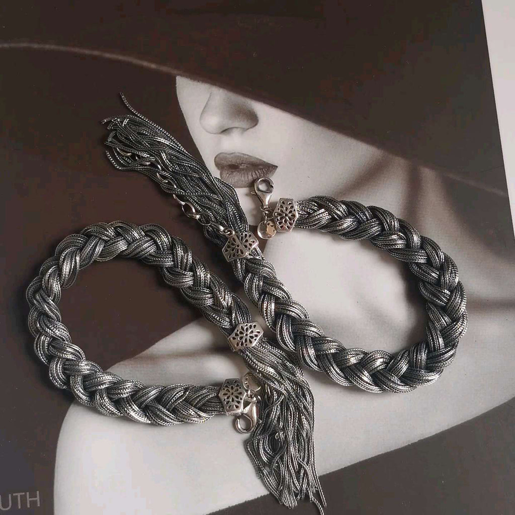 925 Silver Twist Dreadlock Bracelet for Women
