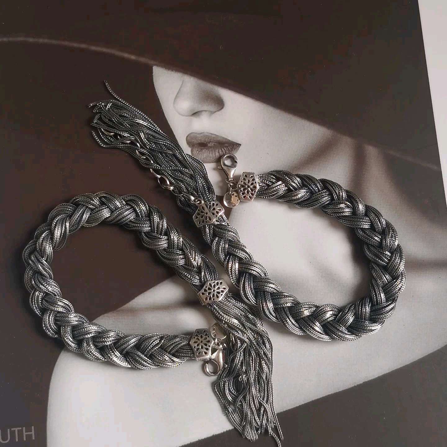 925 Silver Twist Dreadlock Bracelet for Women