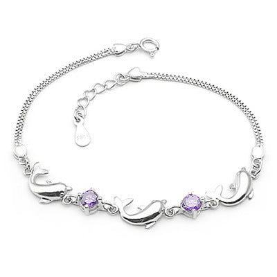 925 Sterling Silver Dolphin Bracelet.