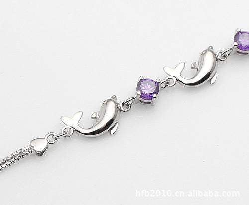 925 Sterling Silver Dolphin Bracelet.