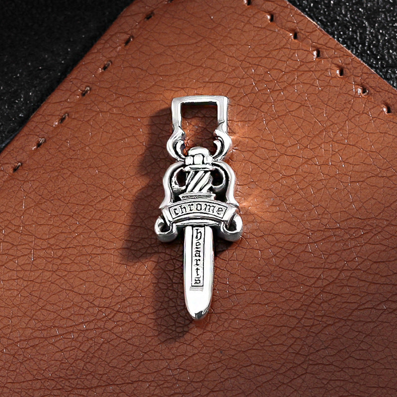 925 Silver Thai Old Sword Cross Pendant.