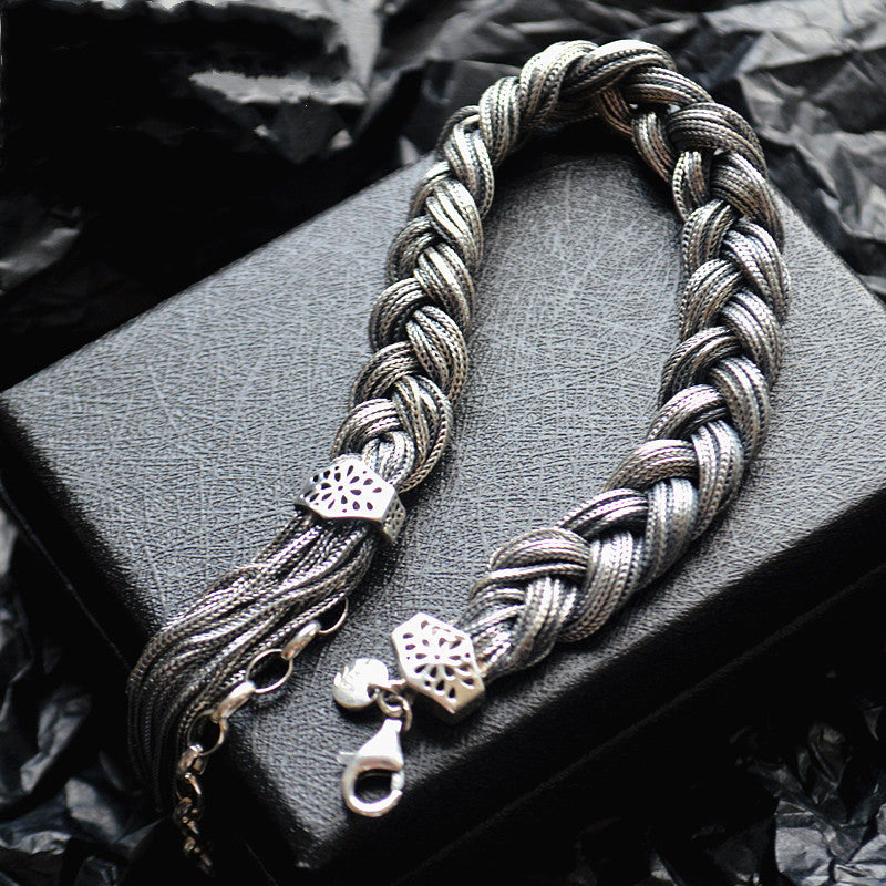 925 Silver Twist Dreadlock Bracelet for Women