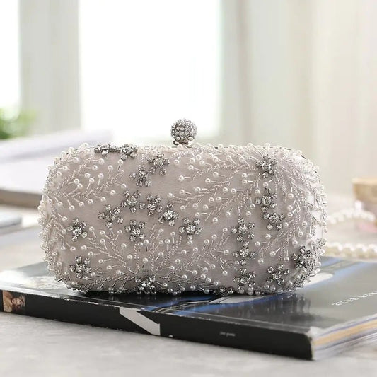 Embroidered Diamond Evening Clutch for Ladies
