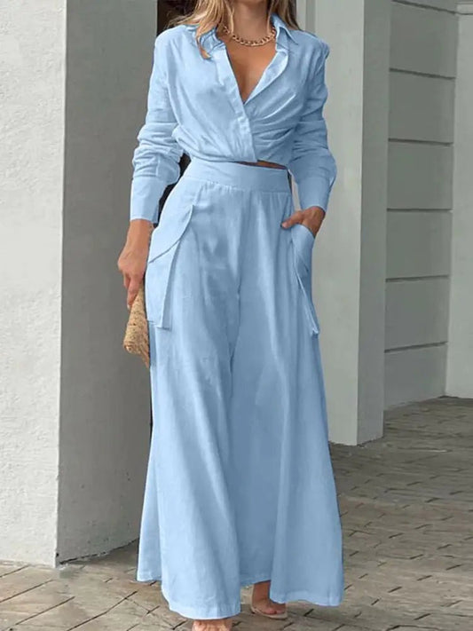 Effortlessly Chic Serena Shirt and Pants Set