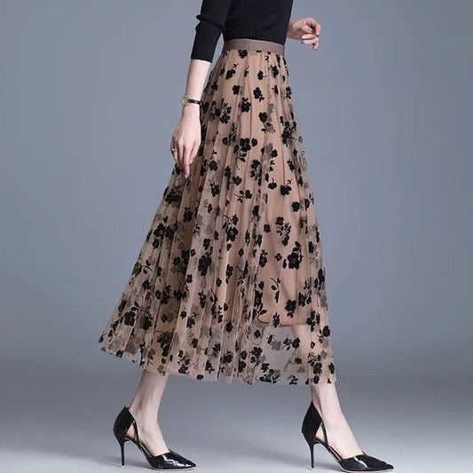 Elegant Mesh Floral Skirt for Women – Perfect for Any Occasion!