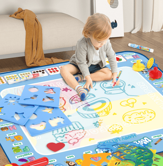 African animals Giant Aqua Magic Doodle Mat 100x80cm - Mess - Free Reusable Water Drawing Pad for Creative Kids - VISM
