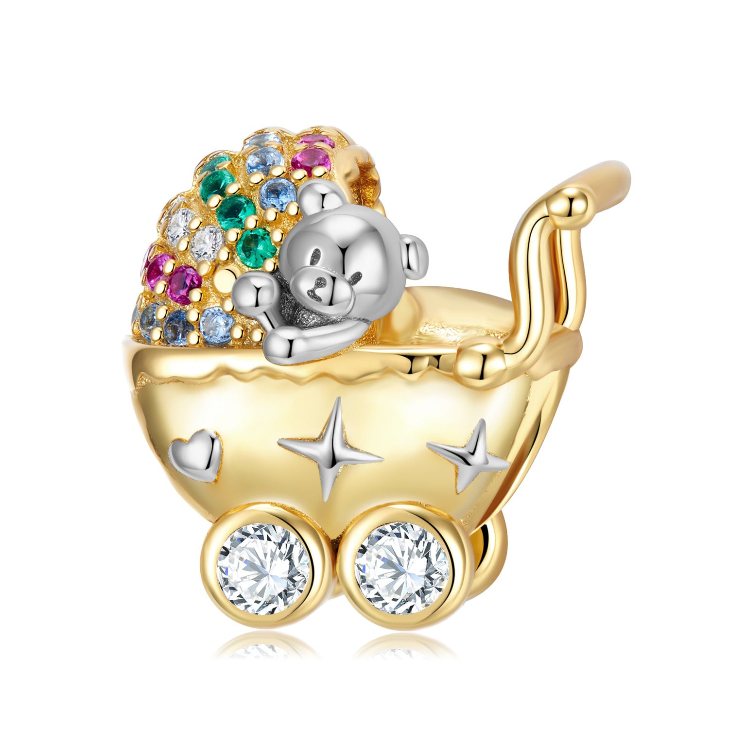 925 Silver Lovely Bear Stroller Bead.