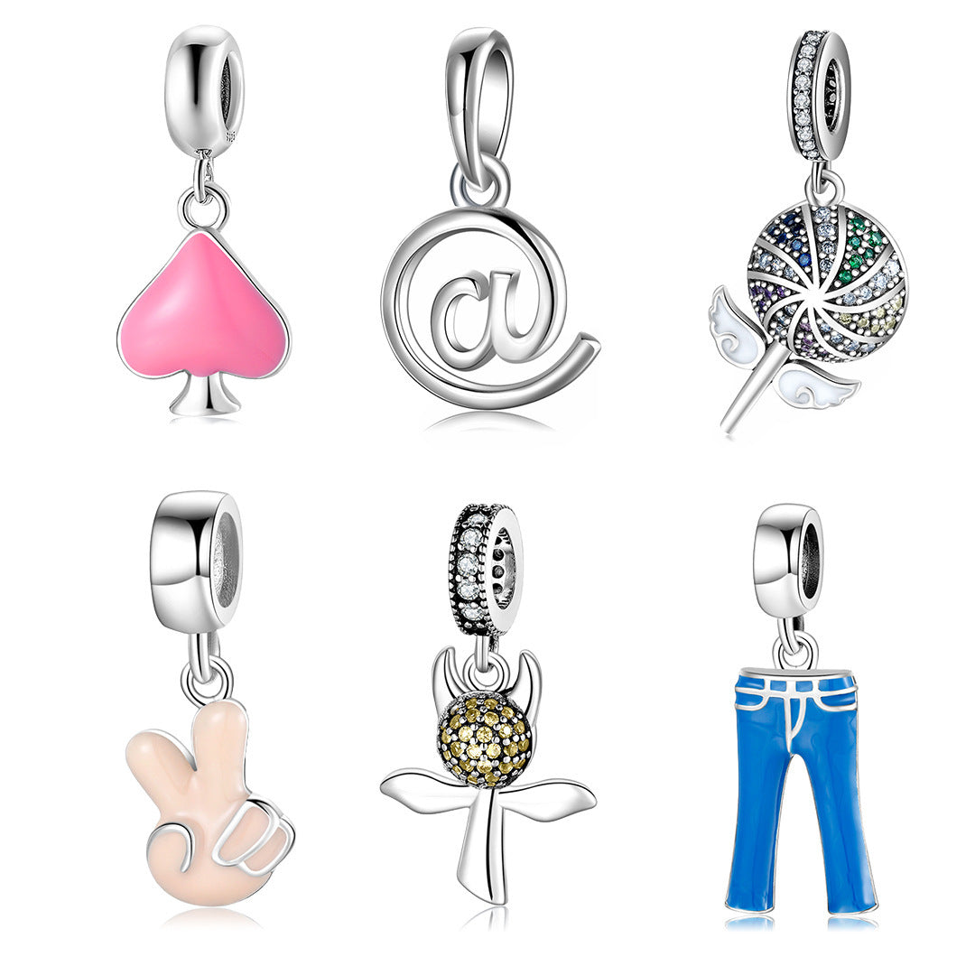 925 Silver Color Drop Pendants