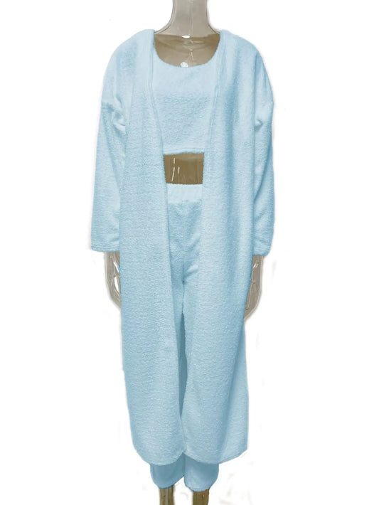 Chic three-piece cozy women's clothing set.